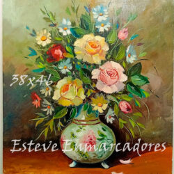 OUTLET óleo 38x46 Rovira Salip Flores II - Esteve Enmarcadores